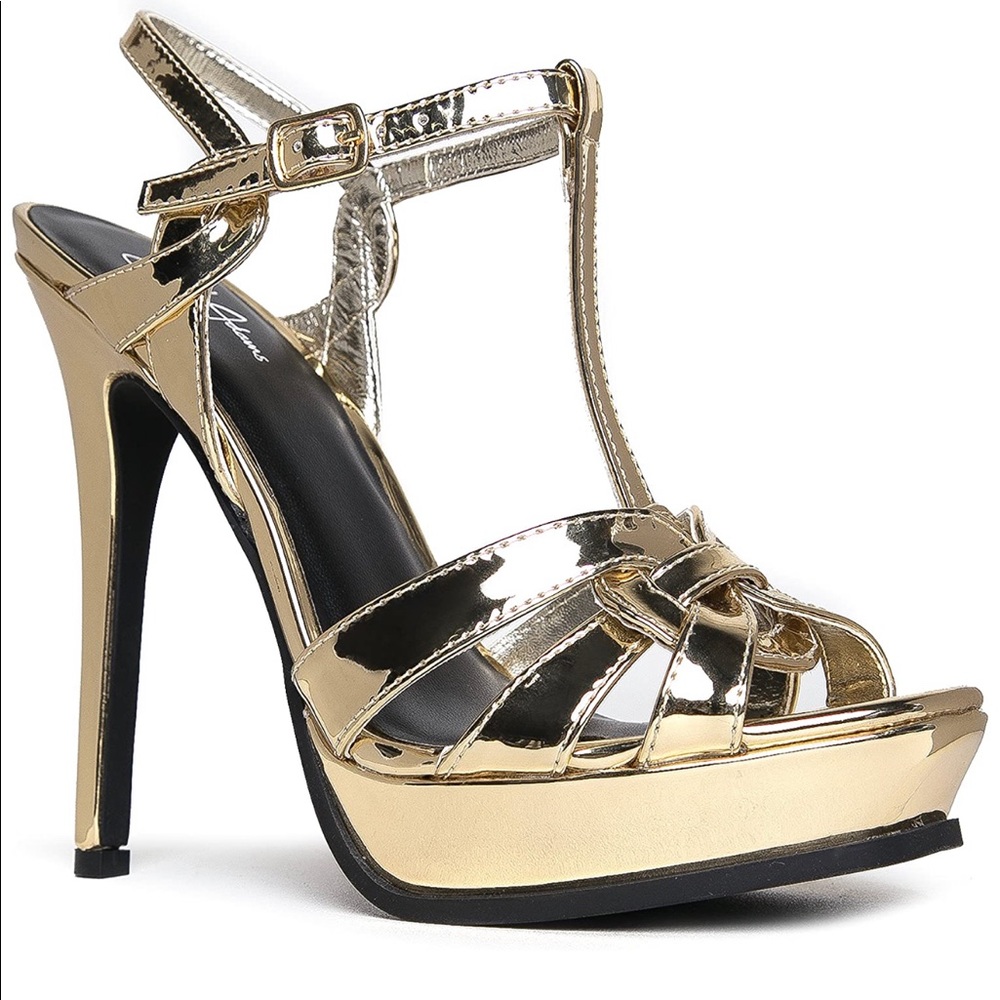 J Adamas Gold Platform/Sandals size 8